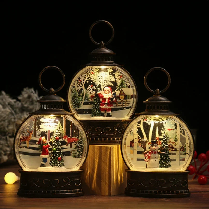 Davalier LED Christmas Lantern Light, Santa Water-Filled Decor