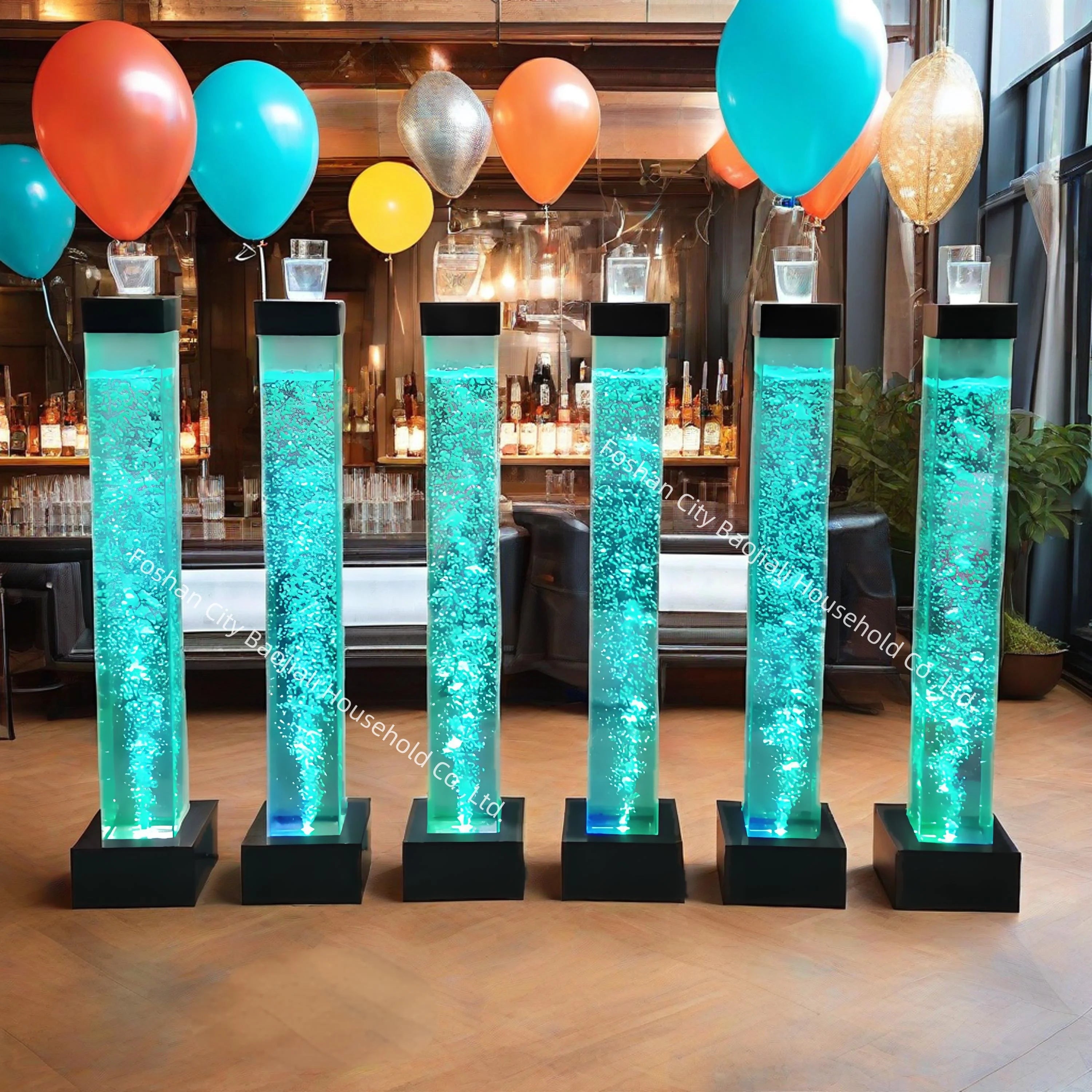 Davalier LED Bubble Column Light, Color-Changing Acrylic Decor