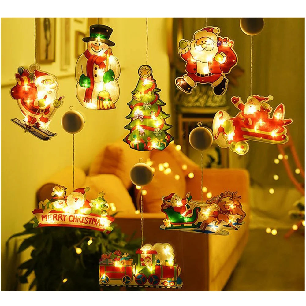 Davalier LED Christmas window decoration with warm yellow holiday lighting