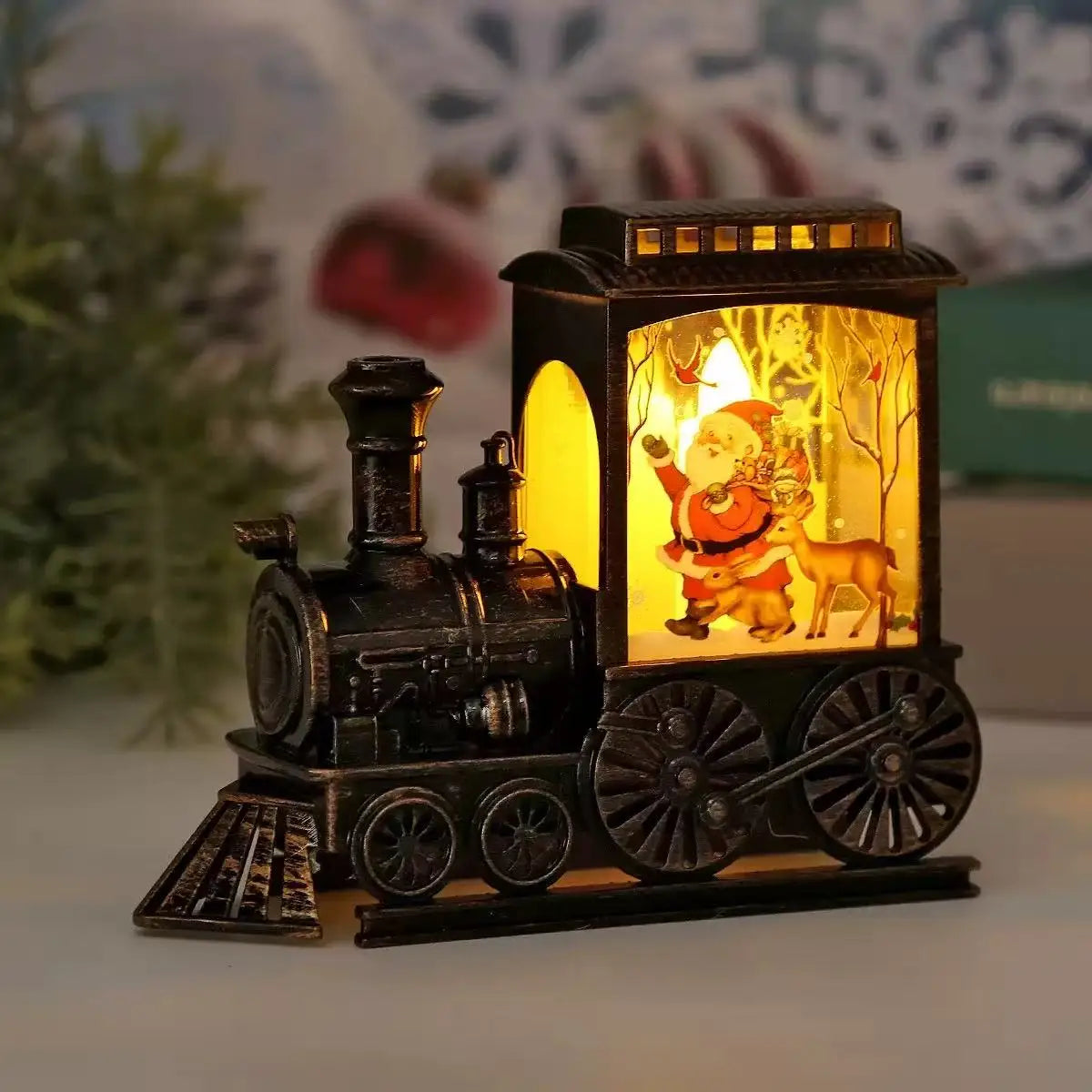 Davalier retro Christmas train LED night light with yellow illumination